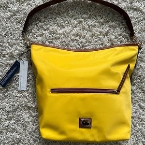 Dooney and Bourke large yellow nylon shoulder bag. New with tags